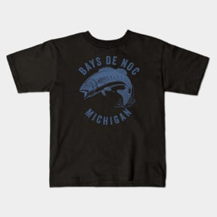 Bays de Noc Michigan Bass Fishing Kids T-Shirt